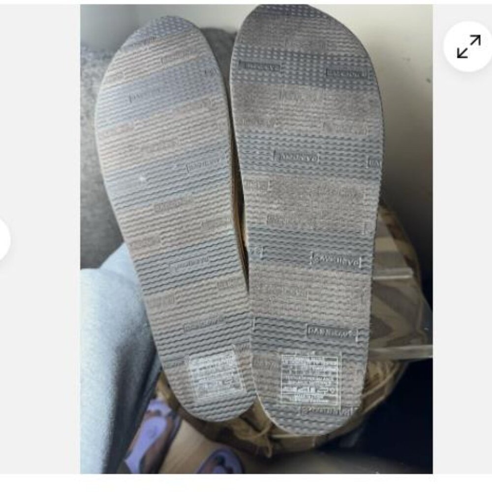 Rainbow Sandals Womens Sz 10 Flip Flop Thong Flats Comfort Beige Fabric Slip On - Picture 5 of 9